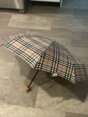 Burberry Beige Nova Check Folding Umbrella